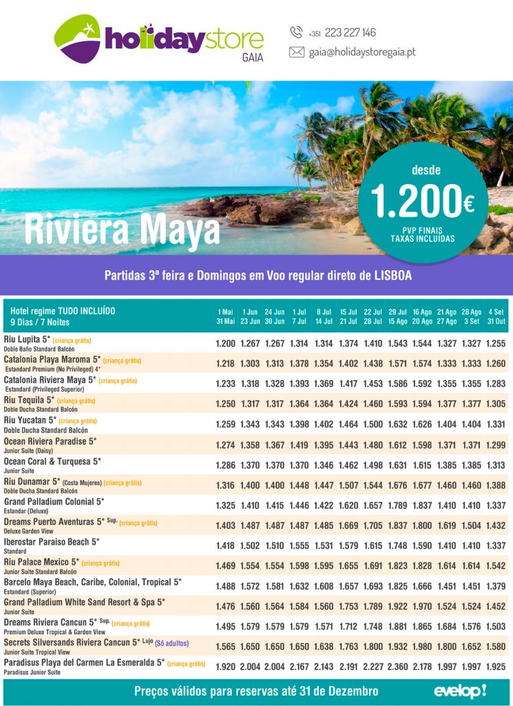Verão 2019 - Riviera Maya - Holiday Store Gaia